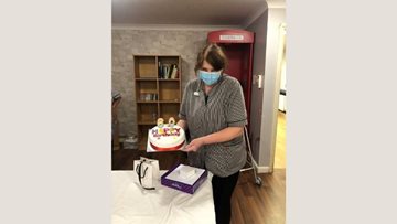 Colleague celebrates birthday at Dartford care home
